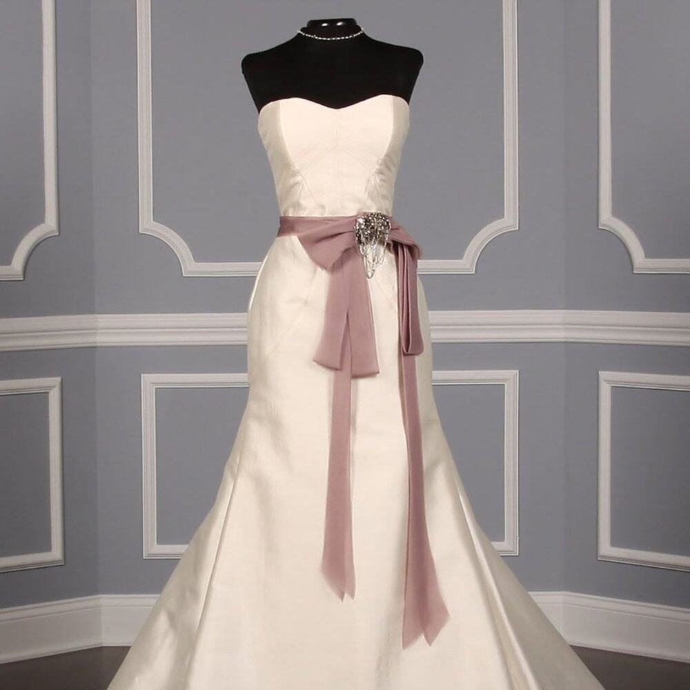 MONIQUE LHUILLIER Marcella Lavender Crystals Formal Bridal Sash Belt